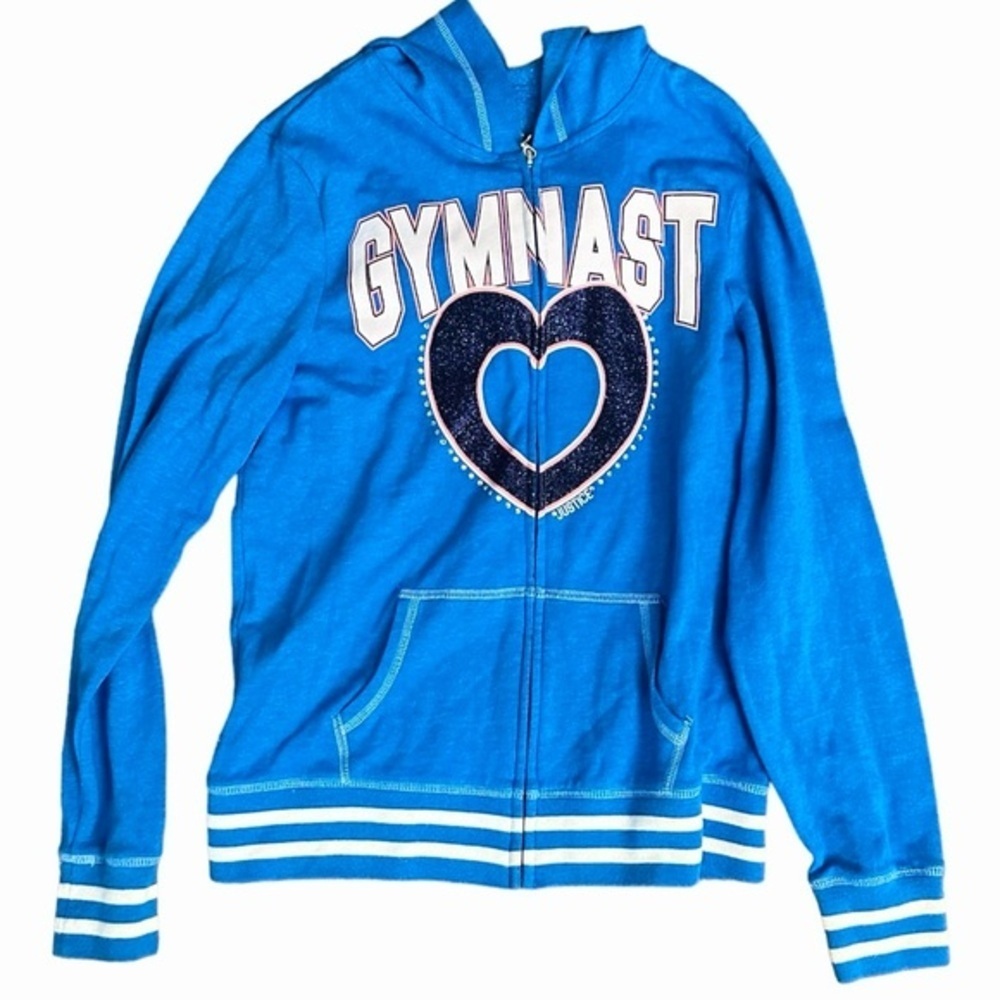 Justice Gymnast Zip Up Hoodie Active Sweatshirt 16 XL - Picture 2 of 4